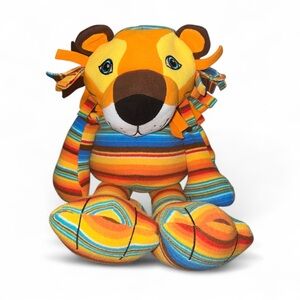 Very Rare Beeposh 2009 Multicolored Lion Microbead Stuffed Plush Embroider Eyes